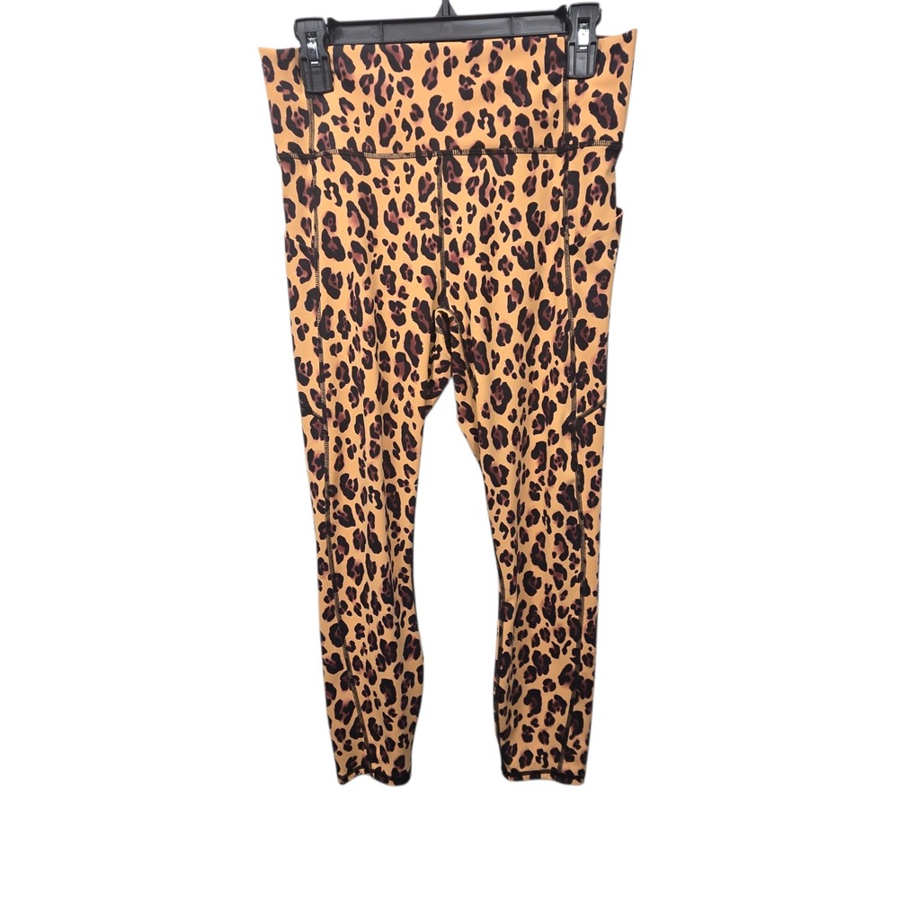 Fabletics PureLuxe Leopard Print High Waisted Pocket Leggings Tan Brown 7/8 M?